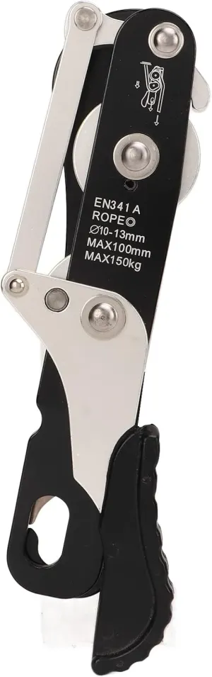Manual Climbing Descender Aluminum Alloy Self Locking Device for Rock Climbing Cave Exploration High Altitude Descent Control Lightweight Outdoor Gear