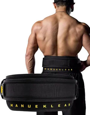 MANUEKLEAR Weight Lifting Belts for Men and Women, Gym Weight Belt with Carabiner Quick Locking, Double-Layer Weightlifting Belt for Workout Squat Powerlifting Deadlift