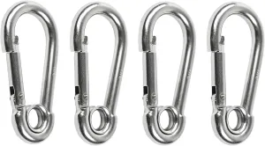 MARINE CITY Carabiner Clip Snap Hook with Ring – 3-1/8 Inches 316 Stainless Steel, Rustproof & Heavy Duty, Ideal for Climbing, Fishing, Hiking, Boating, Sailing, Camping