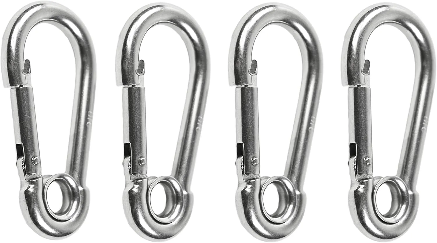 MARINE CITY Carabiner Clip Snap Hook with Ring – 3-1/8 Inches 316 Stainless Steel, Rustproof & Heavy Duty, Ideal for Climbing, Fishing, Hiking, Boating, Sailing, Camping