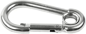 MARINE CITY Carabiner Clip Snap Hook with Ring – 4" 316 Stainless Steel, Rustproof & Heavy Duty, Ideal for Climbing, Fishing, Hiking, Boating, Sailing, Camping