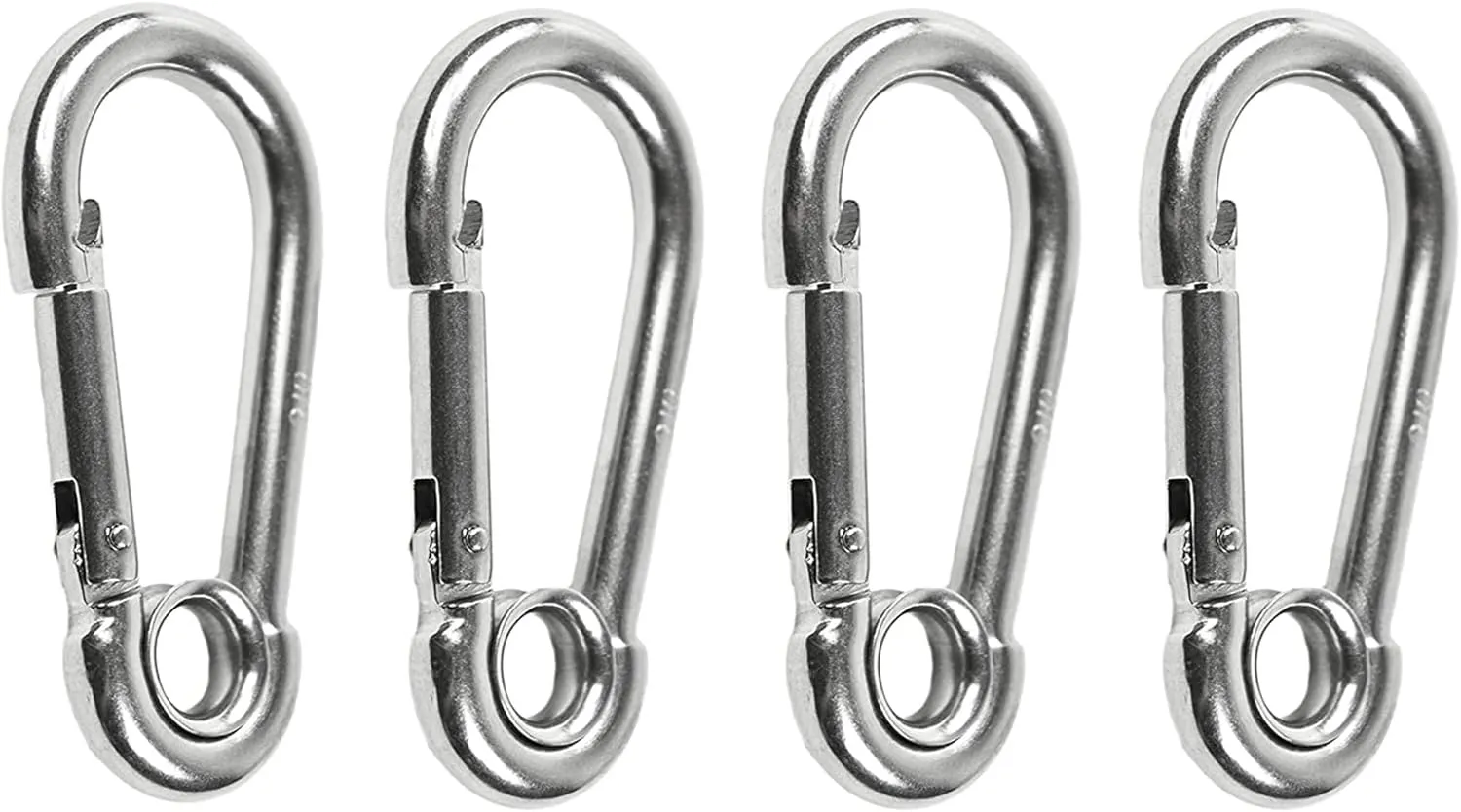 MARINE CITY Carabiner Clip Snap Hook with Ring – 4" 316 Stainless Steel, Rustproof & Heavy Duty, Ideal for Climbing, Fishing, Hiking, Boating, Sailing, Camping
