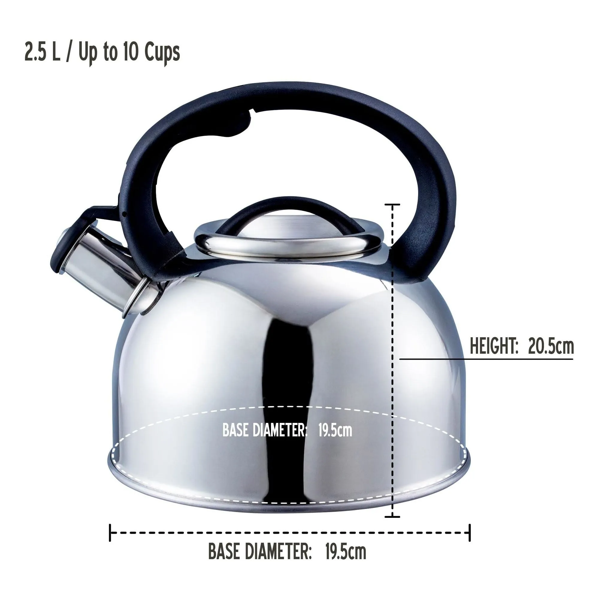 MDS1203 Liberty Silver 2.5 Litre Whistling Kettle CW-T056-B1S