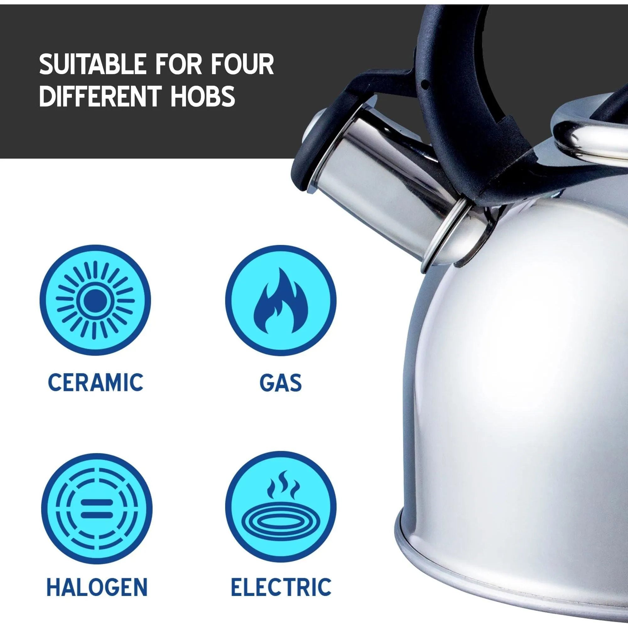 MDS1203 Liberty Silver 2.5 Litre Whistling Kettle CW-T056-B1S