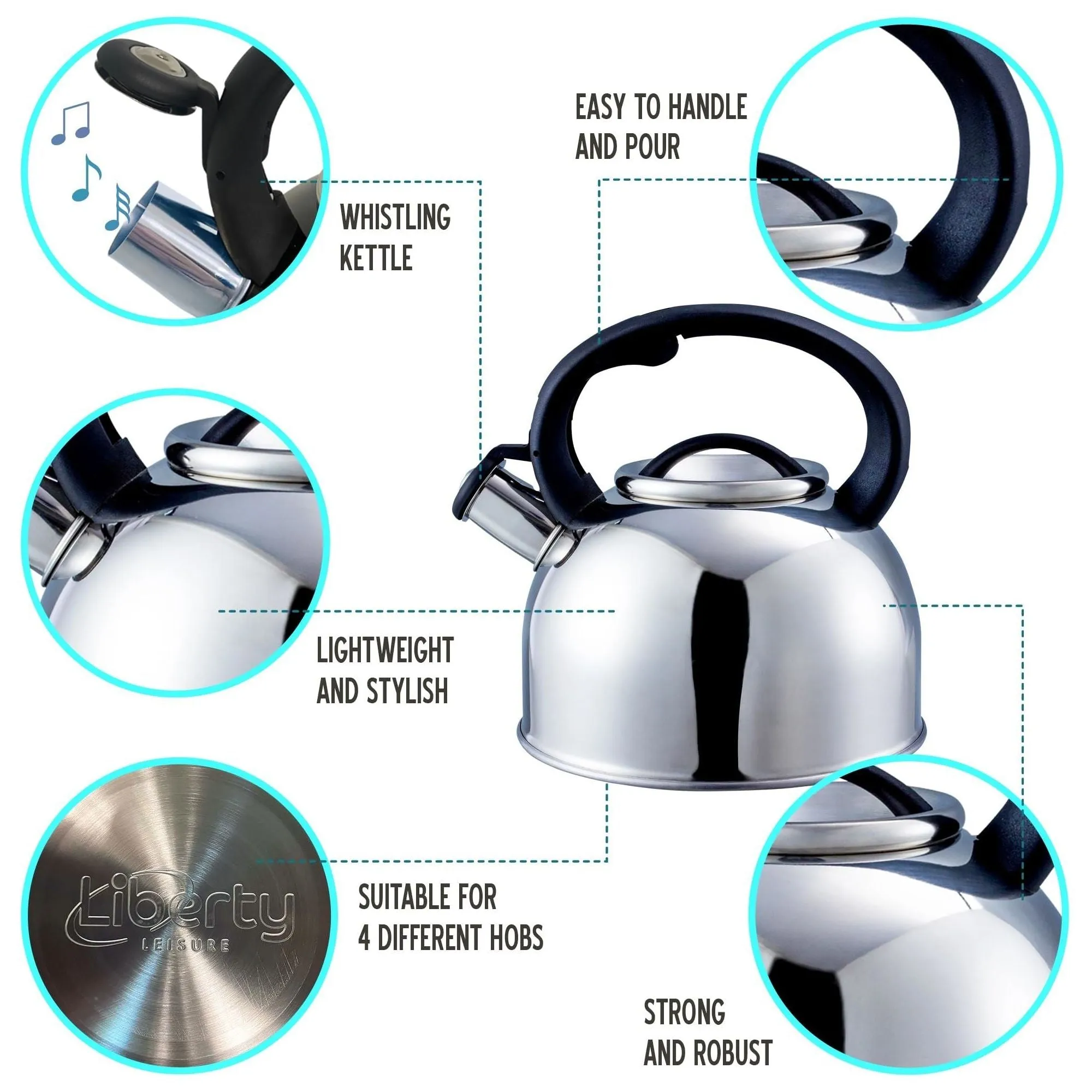 MDS1203 Liberty Silver 2.5 Litre Whistling Kettle CW-T056-B1S