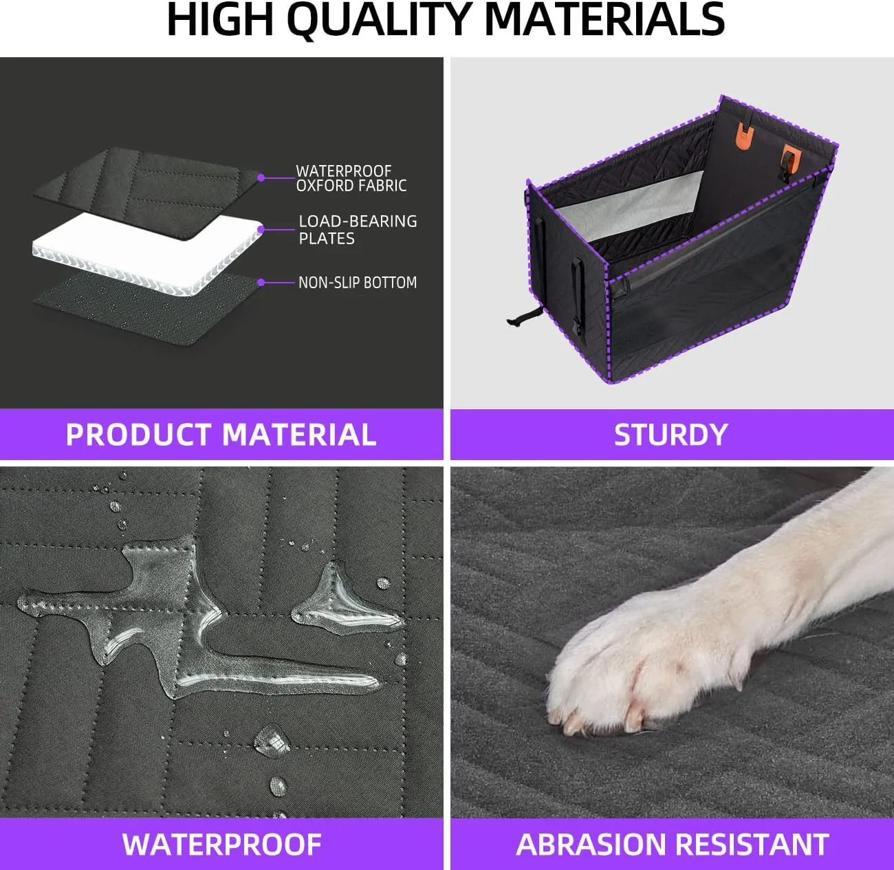 Medium Dog Car Seat,Back Seat Extender for Dogs,Waterproof Large Dog Seat Cover for Backseat, Pet Bed for Car Hammock(Black-s)