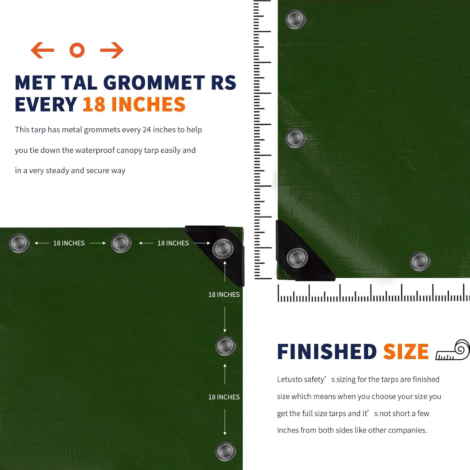 Medium Duty Waterproof 5 Mil. Reversible (Hunter Green/White) Tarp Cover, UV Resistant, Rip and Tear Proof Tarpaulin with Reinforced Edges - for Roof, Camping, Patio, Pool Cover, Boat (30'X50')