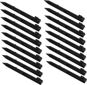 Mikikit 50pcs Heavy Duty Plastic Tent Stakes Ground Anchoring Pegs for Camping Gardening and Landscaping Lightweight Easy Installation for Outdoor Activities