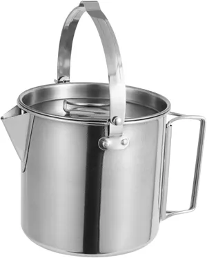 Mikikit Portable Stainless Steel Water Kettle Camping Teapot for Hiking Outdoor Activities Lightweight Easy to Carry for Family Use Boiling Water Quickly