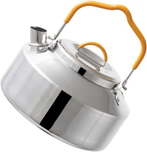 Milisten Stainless Steel Camping Kettle Outdoor Teapot Ergonomic Handle for Boiling Water Soup Hot Beverages Lightweight Cookware for Hiking Camping Stovetop Safe