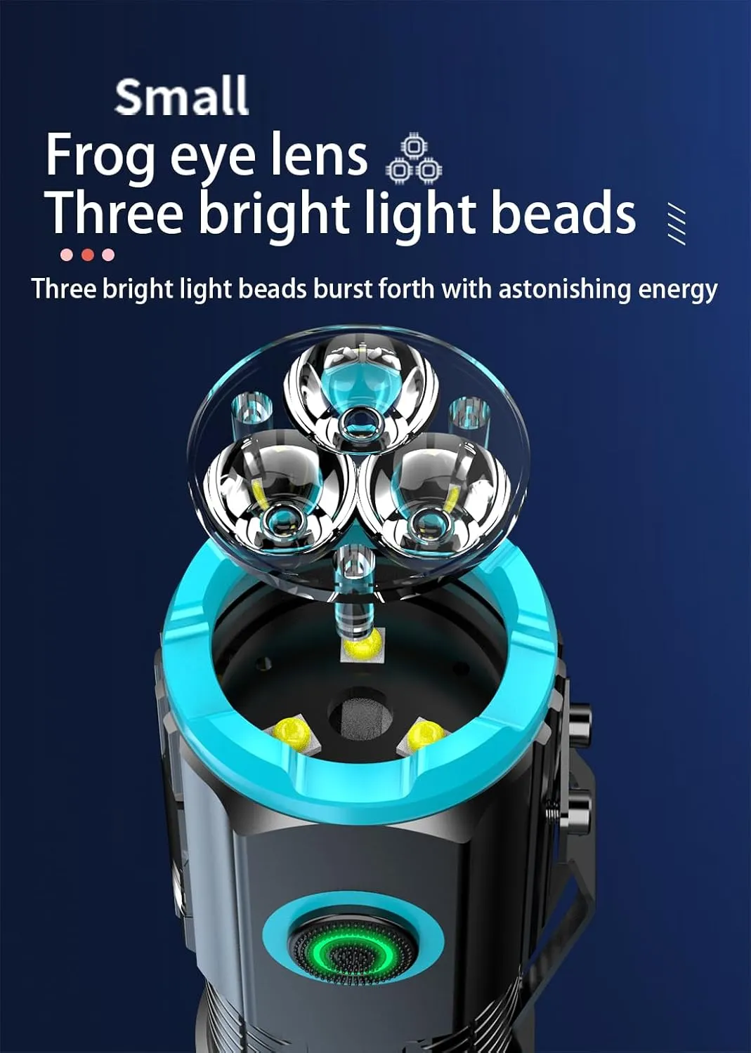 Mini Multifunction Rechargeable Multi Function 1000 Lumens LED Flashlight, with Emergency Strobe Light and 1200 Mah Battery, Emergency Power Supply and USB Charging Cable, Fast Charging