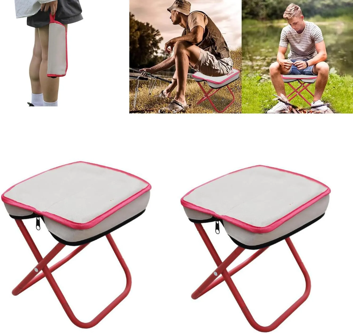 Mini Portable Folding Stool,Small Camping Stool Mortable Stool,Lightweight Camp Chair for Fishing Hiking,Compact Collapsible Travel Footstool Easy Carrying for Outdoor Beach Picnic