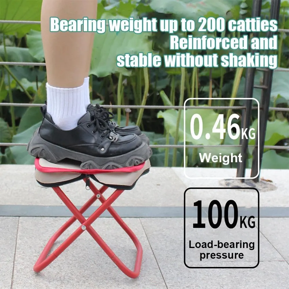 Mini Portable Folding Stool,Small Camping Stool Mortable Stool,Lightweight Camp Chair for Fishing Hiking,Compact Collapsible Travel Footstool Easy Carrying for Outdoor Beach Picnic
