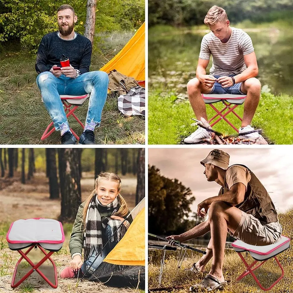 Mini Portable Folding Stool,Small Camping Stool Mortable Stool,Lightweight Camp Chair for Fishing Hiking,Compact Collapsible Travel Footstool Easy Carrying for Outdoor Beach Picnic