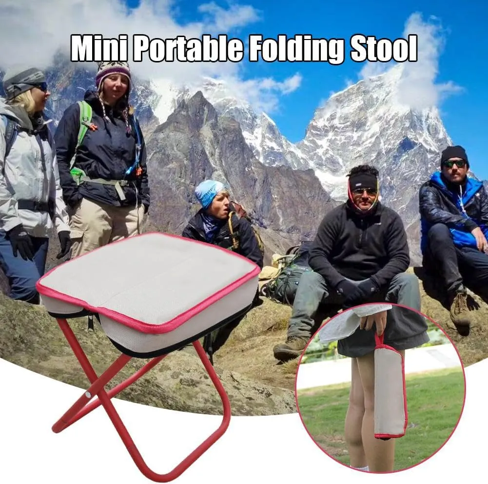 Mini Portable Folding Stool,Small Camping Stool Mortable Stool,Lightweight Camp Chair for Fishing Hiking,Compact Collapsible Travel Footstool Easy Carrying for Outdoor Beach Picnic