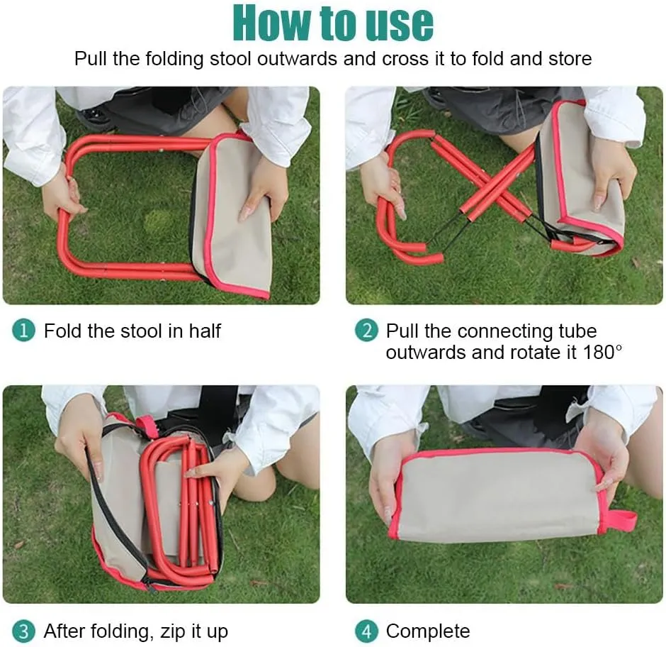 Mini Portable Folding Stool,Small Camping Stool Mortable Stool,Lightweight Camp Chair for Fishing Hiking,Compact Collapsible Travel Footstool Easy Carrying for Outdoor Beach Picnic