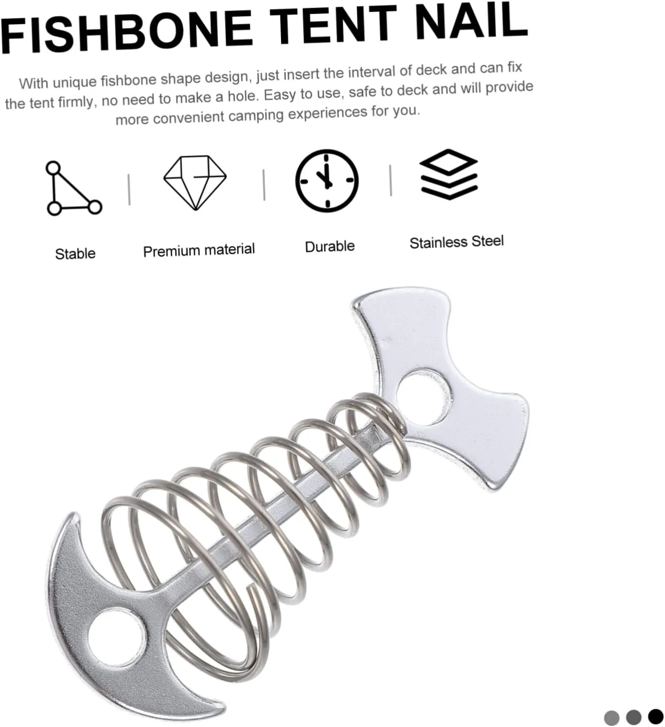 Mipcase 12pcs Fishbone Tent Stakes Ground Nails for Camping Heavy Duty Tent Accessories for Secure Tarp Installation Windy Conditions