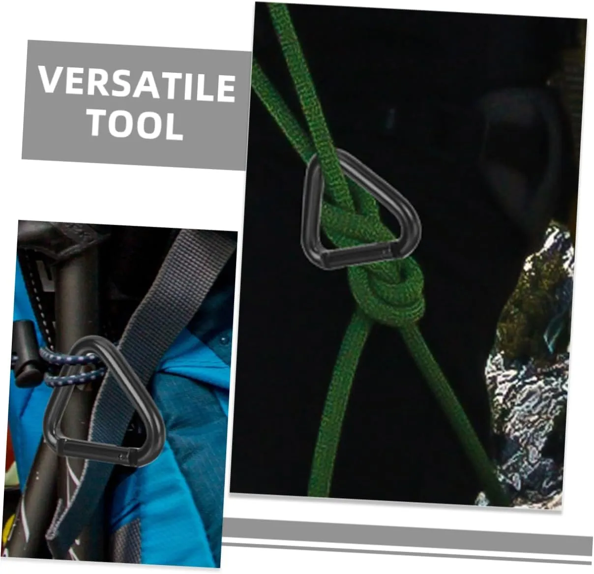 Mipcase Carabiner Big Carabiner Carabiners Heavy Duty Aluminum Alloy Black Triangle Carabiner