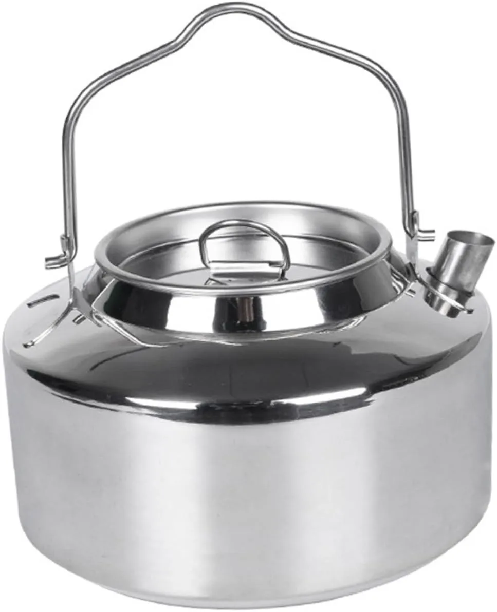 Mipcase Water Kettle for Camping 1.8l Stainless Steel Pot Strong Construction Portable and Easy to Use for Outdoor Cooking and Relaxation