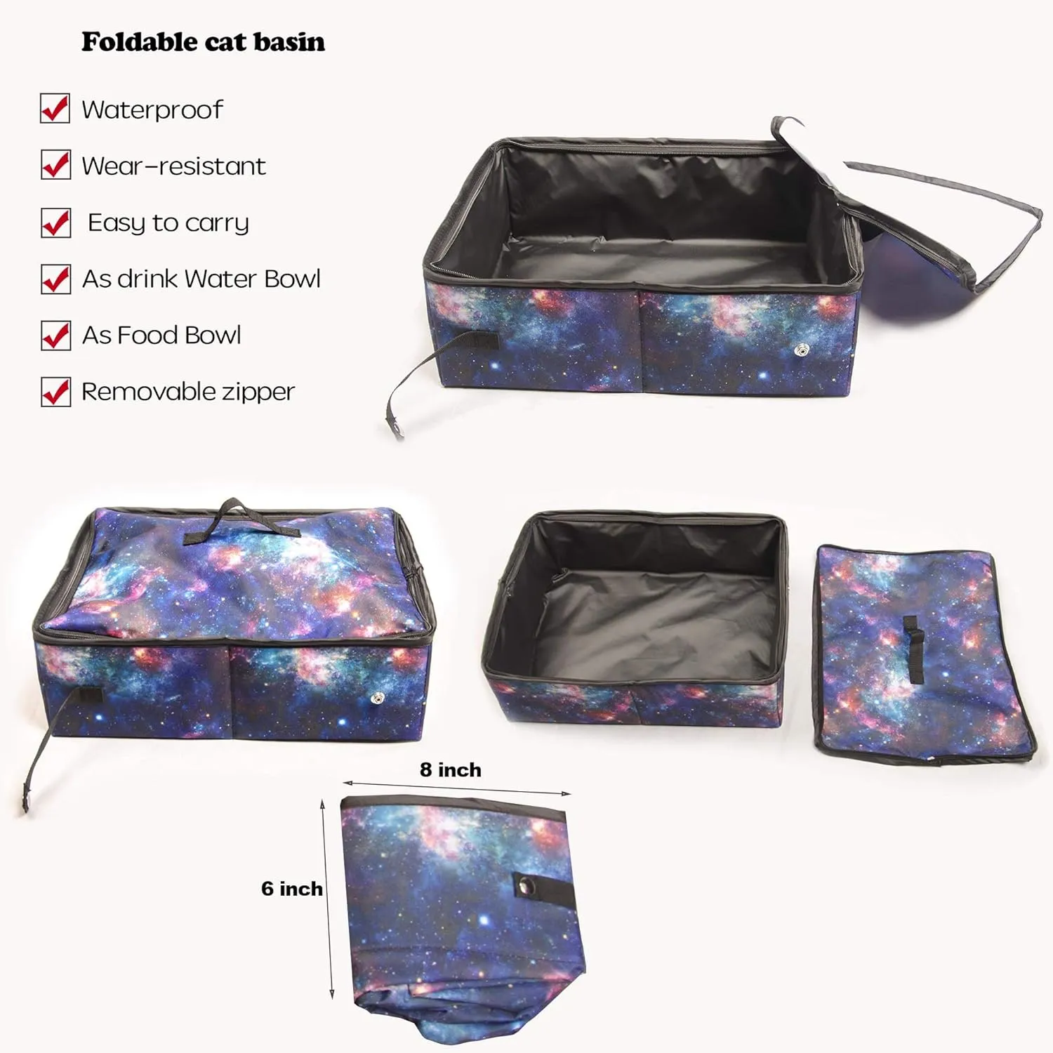Mispace Portable Twin Compartment Show House Cat Cage/Condo - Easy to Fold & Carry Kennel - Comfy Puppy Home & Dog Travel Crate with Portable Carry Bag/Two Hammocks/Mats and Collapsible Litter Box