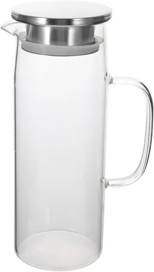 Mobestech 1Pc Cold Resistant Glass Teapot Heat Resistant Kettle for Home and Office Olecranon Design for Spill Prevention Elegant Pitcher for Hot Iced Tea