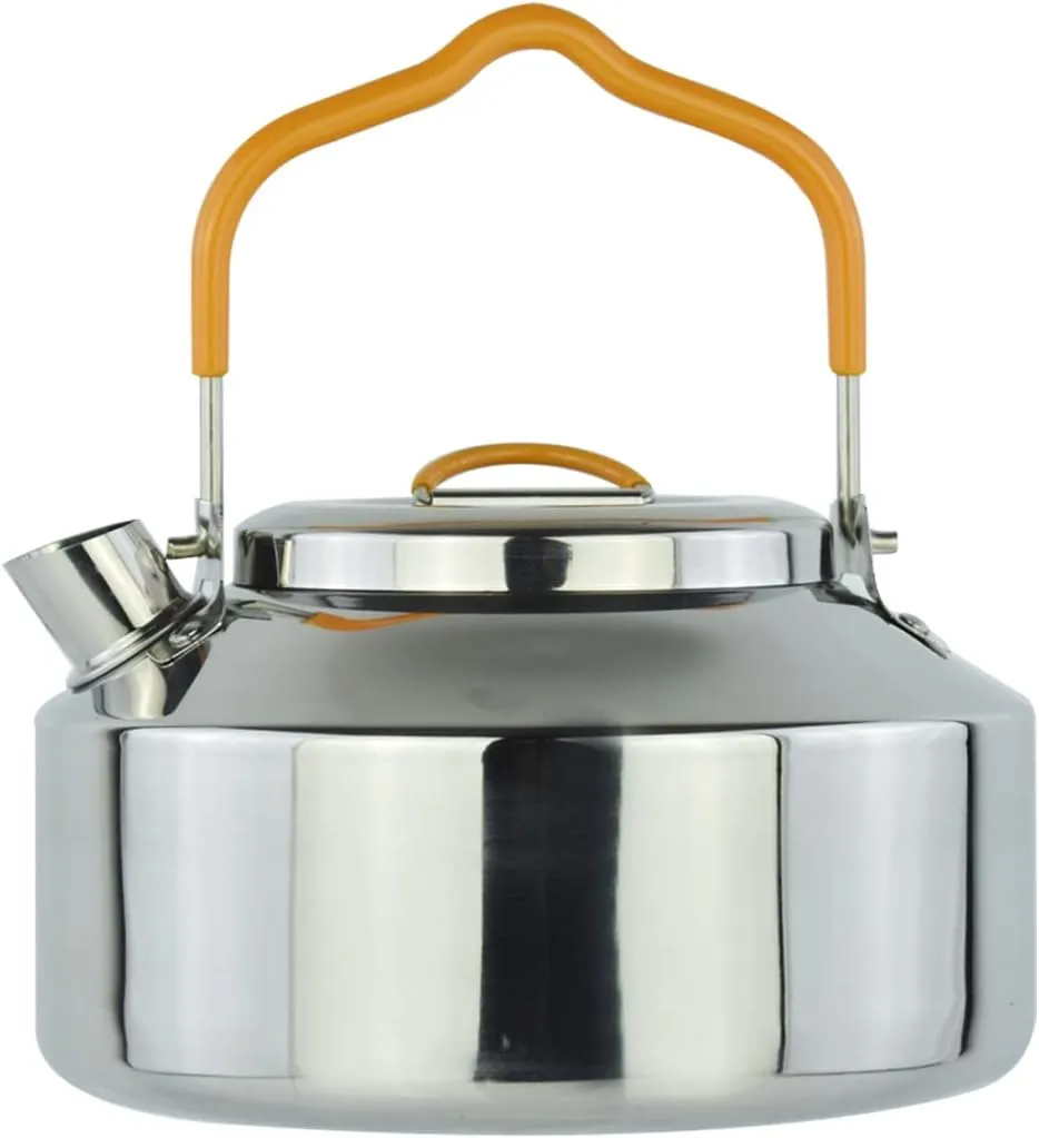 Modali Camping Tea Kettle Coffee Pot Kettle Crockery Teapot and Stainless Steel Mug Cookware Set Ideal for Outdoor Picnic Hiking 1.0 L
