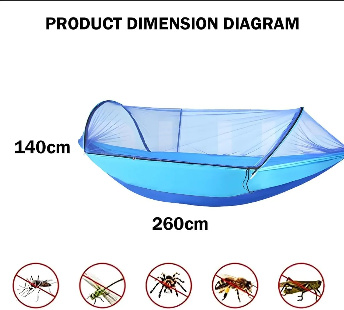 Mosquito Net for Hammock, Hammock Tent Strong Load Bearing Capacity, Hammock Camping Breathable Mosquito Proof, Suitable for Outdoor Use(Green,260 * 140cm)