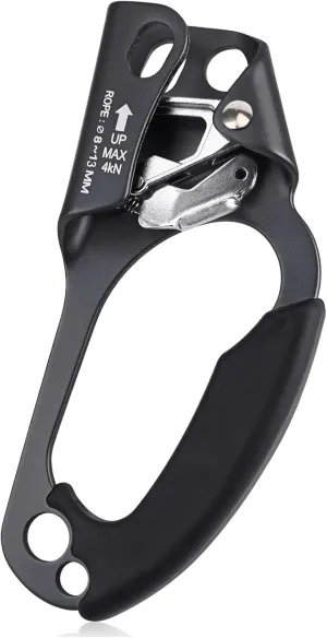 Mountaineering Climbing Hand Ascender, Right Hand Ascender Rock Climbing Tree Arborist Rappelling Gear Equipment Rope Clamp for 8~13MM Rope | Lightweight Aluminum Alloy Climbing Equipment