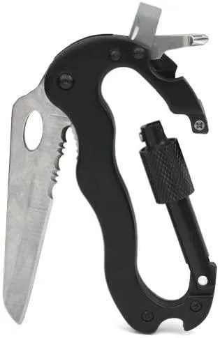 Multi Function Carabiner Tool with Knife