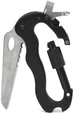 Multi Function Carabiner Tool with Knife