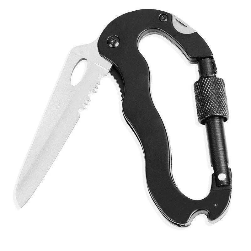 Multi Function Carabiner Tool with Knife