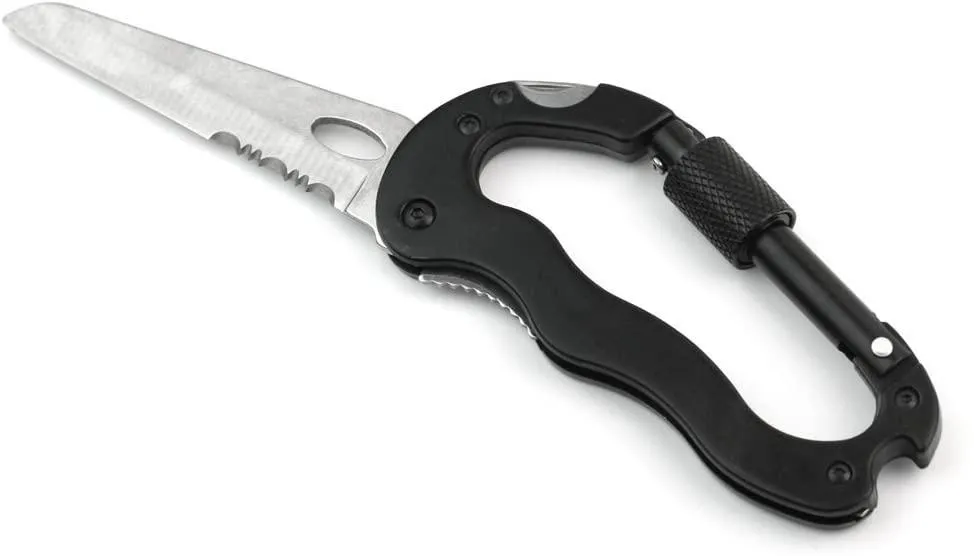 Multi Function Carabiner Tool with Knife