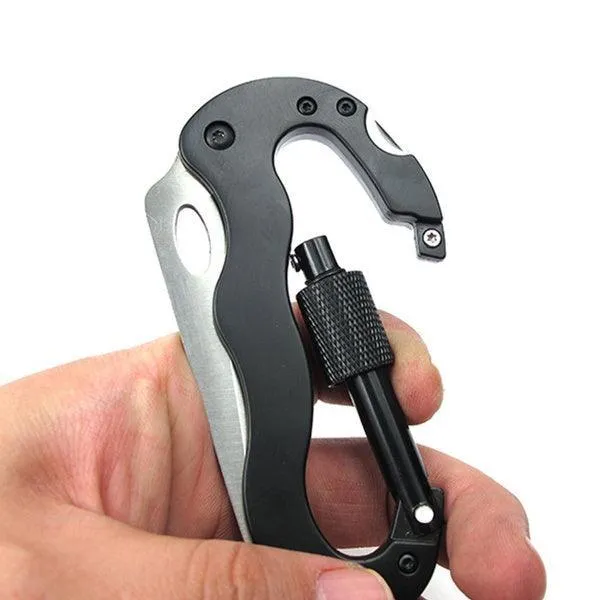 Multi Function Carabiner Tool with Knife