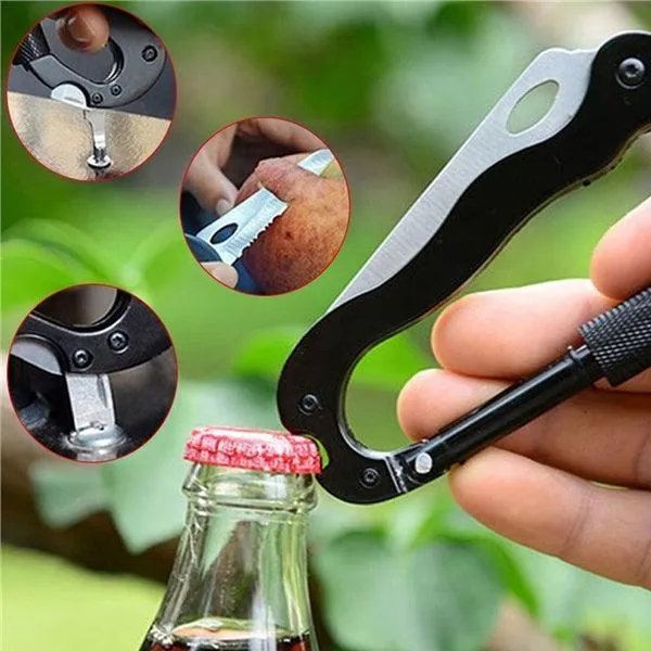 Multi Function Carabiner Tool with Knife