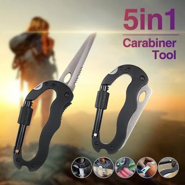 Multi Function Carabiner Tool with Knife