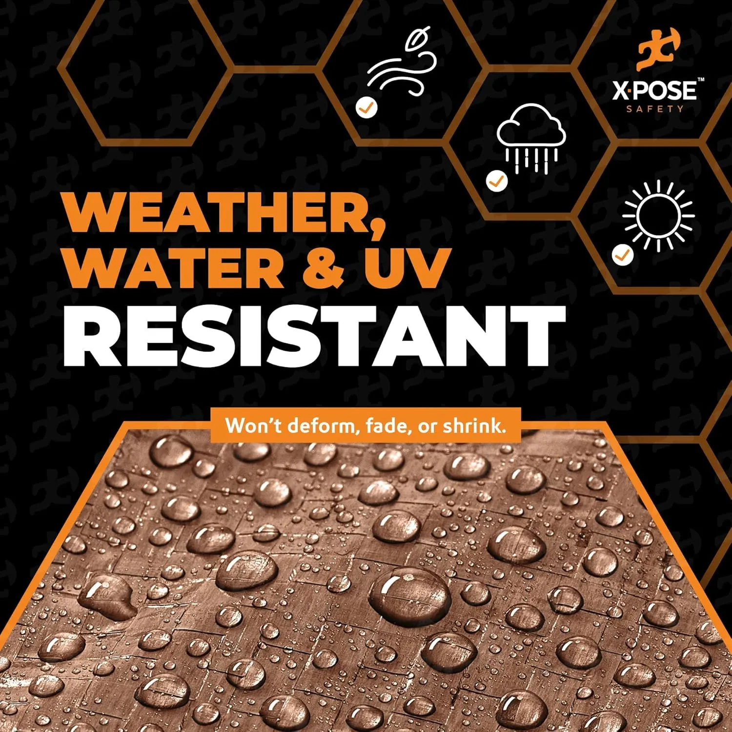 Multipurpose Protective Cover Brown Poly Tarp 10' x 20' - Durable, Water Resistant, Weather Resistant - 5 Mil Thick Polyethylene - by Xpose Safety