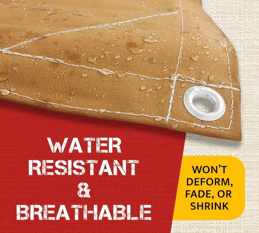 Mytee Products 10' x 16' Tan Canvas Tarp 12oz Heavy Duty Water Resistant