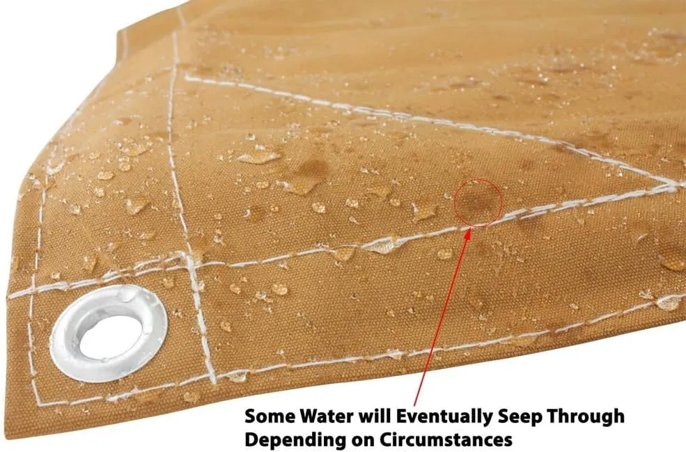 Mytee Products 10' x 16' Tan Canvas Tarp 12oz Heavy Duty Water Resistant