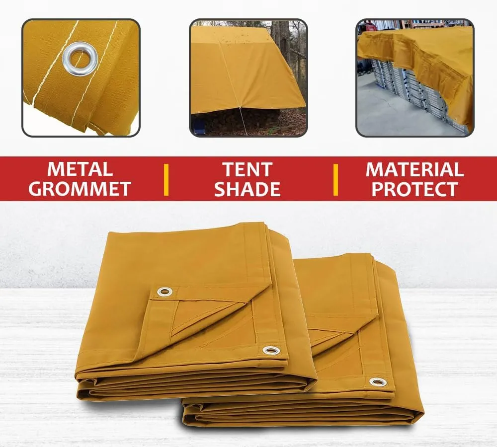 Mytee Products 10' x 16' Tan Canvas Tarp 12oz Heavy Duty Water Resistant