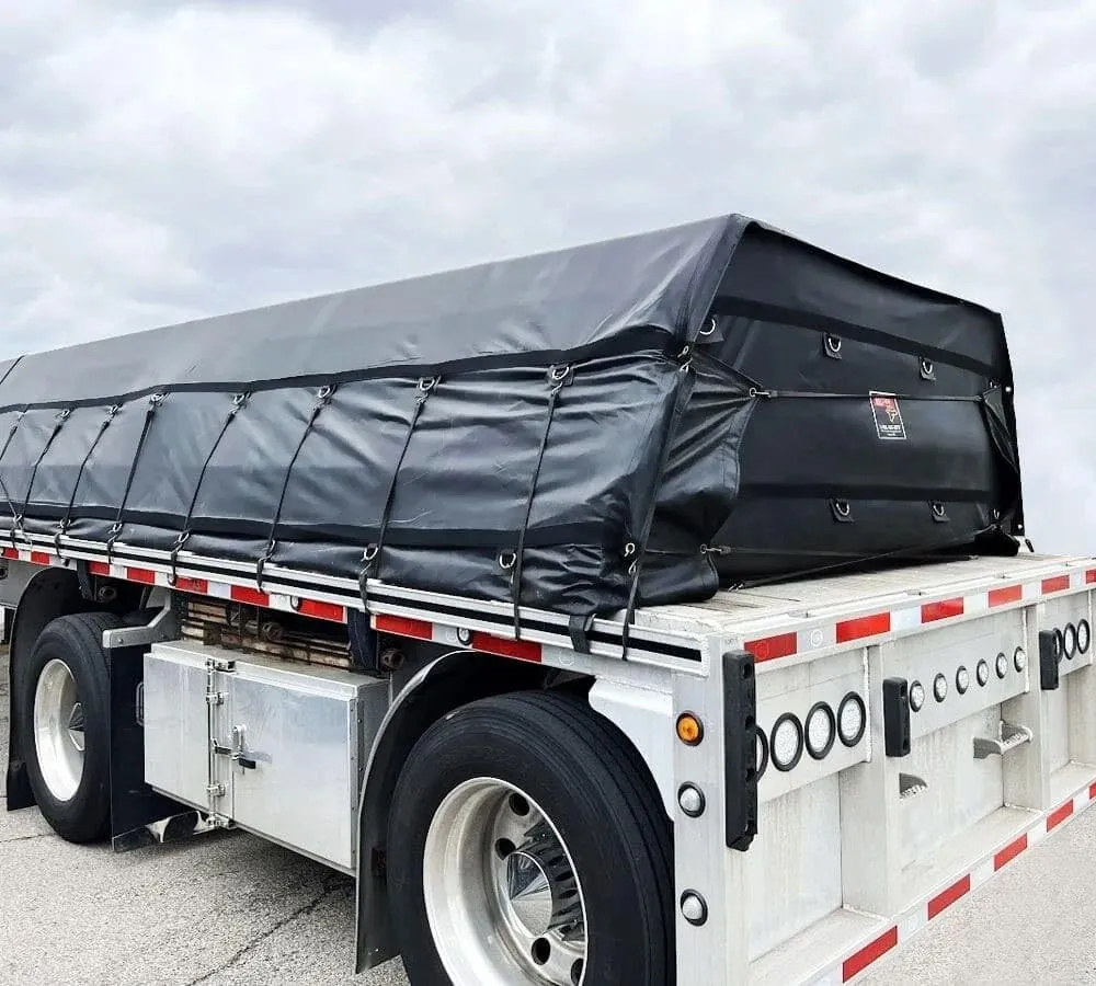 Mytee Products (2 Pack) 16' x 24' Flatbed Truck Tarps Heavy Duty 18oz Steel Tarp - Black