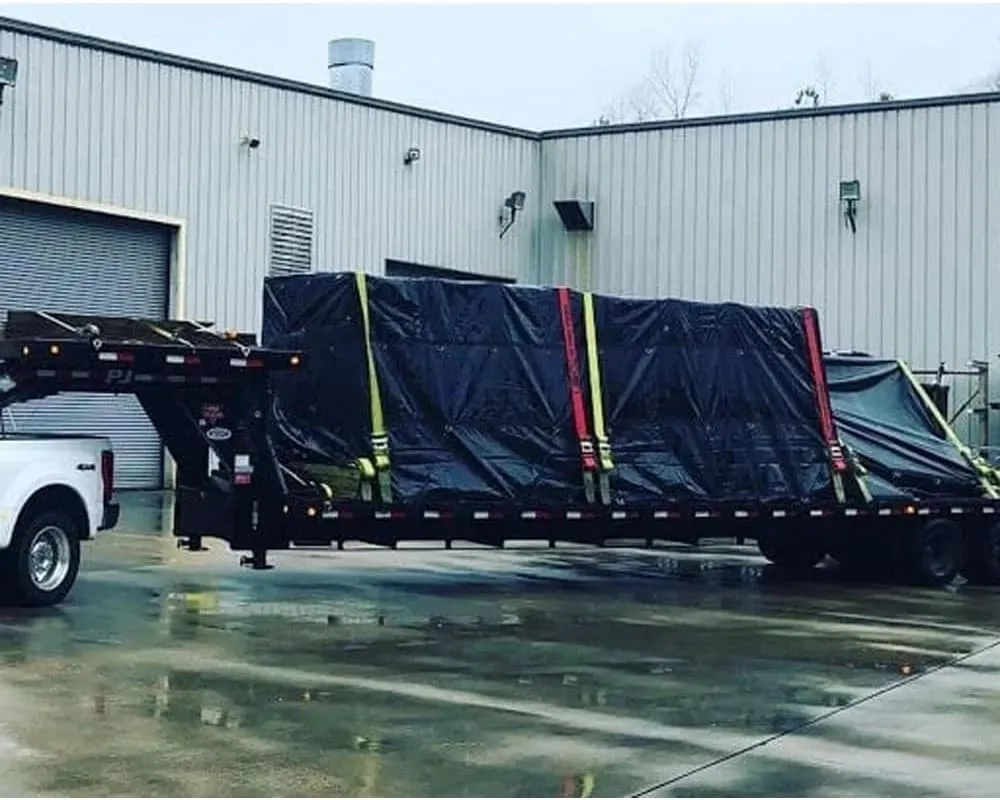 Mytee Products (2 Pack) 16' x 24' Flatbed Truck Tarps Heavy Duty 18oz Steel Tarp - Black