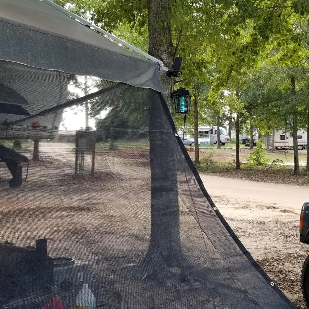Mytee Products 6'x8' Black 70% Shade Mesh Tarp for Outdoor w/Grommets - 6 Oz Extra Durable Heavy Duty Mesh Tarps for Dump Truck, Rolloff Trucks - Mesh Shade Net Cloth for Sun, Plant, Patio