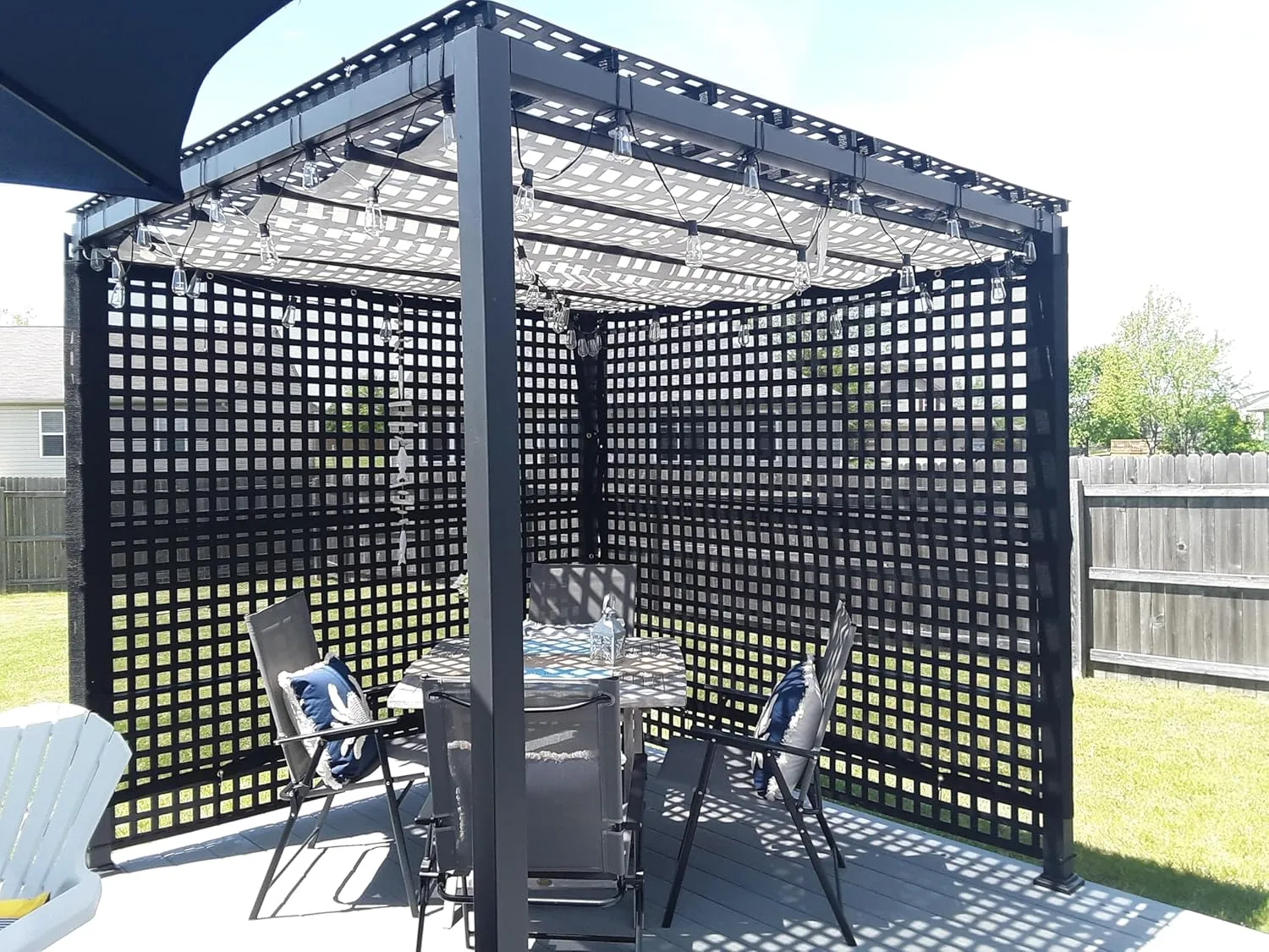 Mytee Products 6'x8' Black 70% Shade Mesh Tarp for Outdoor w/Grommets - 6 Oz Extra Durable Heavy Duty Mesh Tarps for Dump Truck, Rolloff Trucks - Mesh Shade Net Cloth for Sun, Plant, Patio