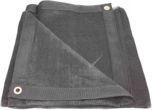 Mytee Products 6'x8' Black 70% Shade Mesh Tarp for Outdoor w/Grommets - 6 Oz Extra Durable Heavy Duty Mesh Tarps for Dump Truck, Rolloff Trucks - Mesh Shade Net Cloth for Sun, Plant, Patio