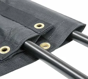Mytee Products 8'x16' Dup Truck Mesh Tarp with 5 Inch 18Oz Double Pocket & Grommets - Vinyl Coated Dump Trailer Tarp to Prevent Load Spillage During Transportation