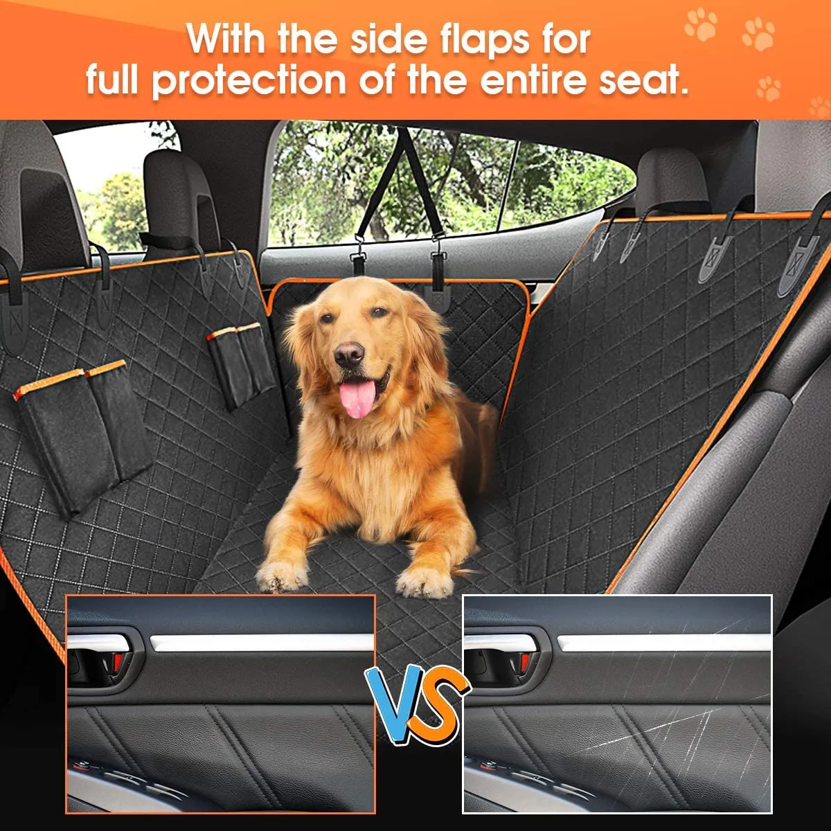 🐶NEW Dog Seat Cover for Back Seat, Waterproof Dog Hammock Scratch proof Pet Seat Covers with 4 Bags by Js House