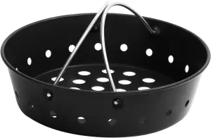 Newly Heavy Duty Carbon Steel Charcoal Ash Basket with Handles Airflow Fire Bowl for Weber Kettle Kamado Joe Jr,MiniMax,Small,Medium Big Green Egg,Grill Rust Resistant Enamel Coated Ash Cleanup Basket