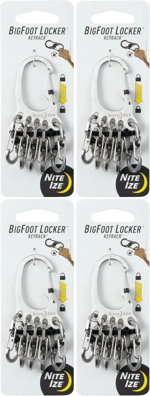 Nite Ize BigFoot Locker Stainless Steel KeyRack - Stainless (4-Pack)