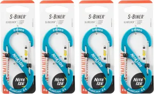 Nite Ize S-Biner SlideLock Aluminum - Size 4 - Blue - 4 Count (4 Pack)