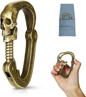 Novel Skull Carabiner with Articulated Cervical Column Clasp, Stainless Steel Heavy Duty Skull Keychain, Versatile Cool Punk Skull Carabiner for DIY Accessories, Camping, Hiking, Keychains, etc.